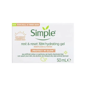 Simple Protect ‘N’ Glow rest and reset 72h hydrating gel-50ML