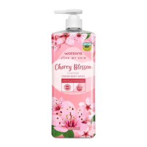Watsons Love My Skin Cherry Blossom Scented Cream Body Wash For Softening & Moisturising-1000ML