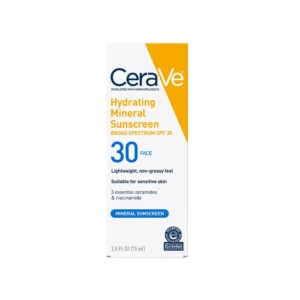 CeraVe Hydrating Mineral Sunscreen Broad Spectrum SPF 30-75ML